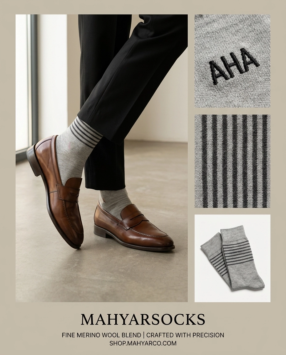 جوراب ساق بلند منشور مردانه AHA مهیار
